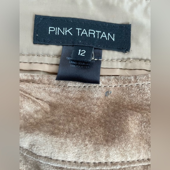 Pink Tartan Suede Skirt - Picture 4 of 4
